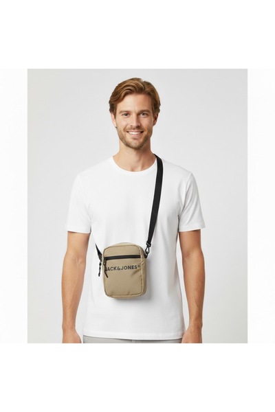 Jack & Jones Jacnorth Slıngbag Erkek Omuz Askılı Çanta Bej Siyah