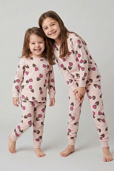 ZUZUNGA Tulip Patterned Girls' Pajama Set