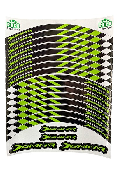 Gogo Bajaj dominar wheel rim strip with reflector green-black