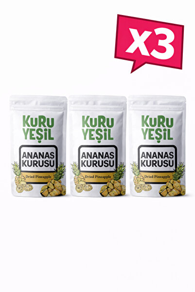 Kuru Yeşil أناناس مجفف – 210 جرام – 3×70 جرام – أناناس مجفف – خالٍ من السكر –...