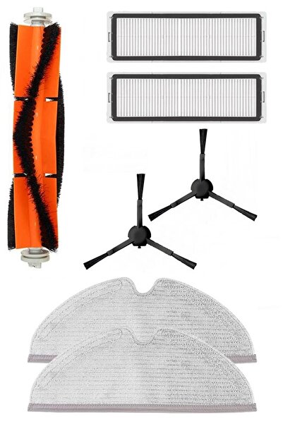 Rovexa Set de perii laterale negre compatibile Dreame F9, 7 piese