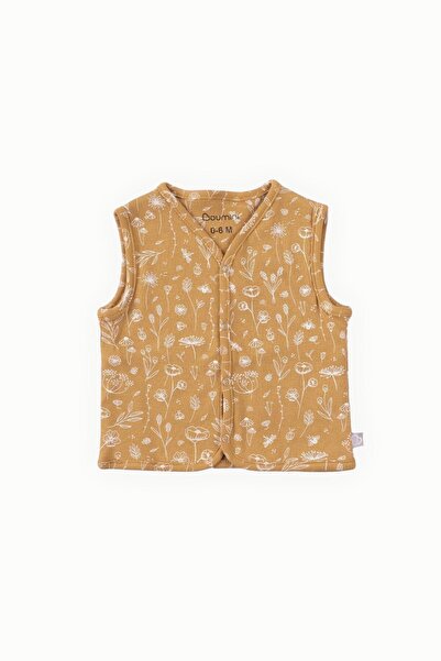 Boumini Baby Vest Double Sided Spring Floral Mustard