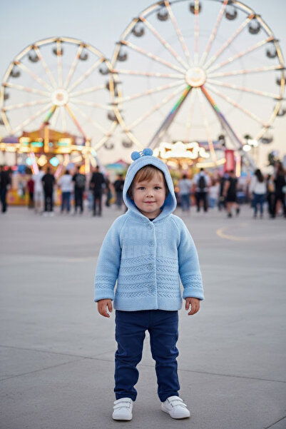 Çt Çeyizci Tekstil Hooded Baby Cardigan, Buttoned Cardigan, Knitwear Baby Car...