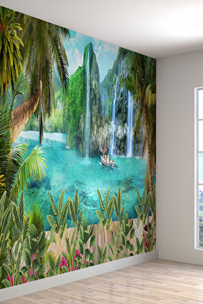 dreamwall Şelale Ve Orman Desenli Isı Ve Ses Yalıtımlı Sağlıklı Tekstil Duvar...