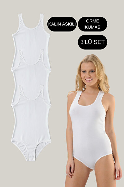 Hmd 3006 Women's White 3-Piece Comfortable Texture Cotton Thick Strap Snap Fa...