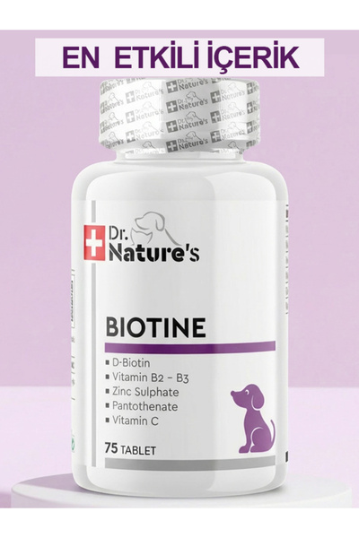 Dr. Nature's Köpekler İçin Biotin – Deri ve Tüy Sağlığı Vitamini, Tüy Dökülme...
