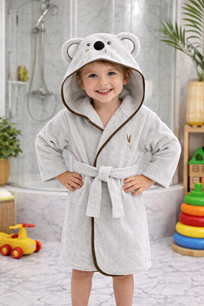 ELY PARKER Hooded Children's Bathrobe 100% Cotton Girl Boy Baby Kids Bathrobe...
