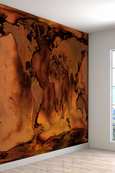 dreamwall Kabartma Sıva Kıta Harita Desenli Isı Ve Ses Yalıtımlı Sağlıklı Tek...