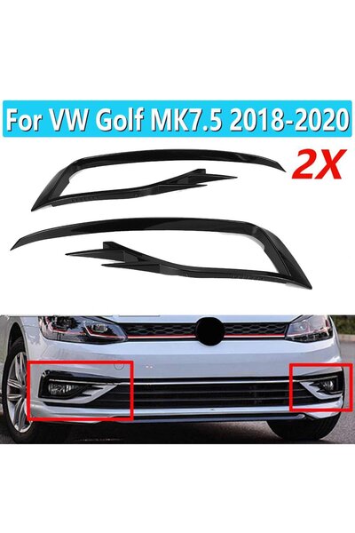 beyaztuning Volkswagen Golf 7.5 Sis Farı Çerçevesi Gti Piano Black 2018 Sonra