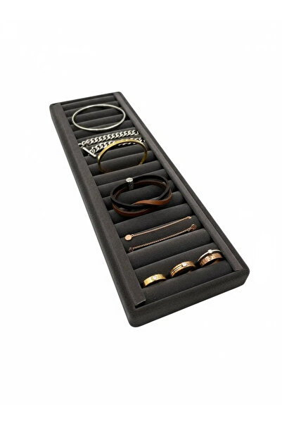 MeGass Dekor إنتاج محلي من جلد الغزال مطلي بلون دخاني سجق 35/11 سم سوار أصفاد