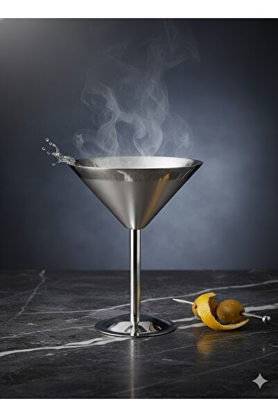 ÖZBURAK Çelik Yüksek Ayaklı Ikramlık Sunumluk Dondurmalık Martını Bardak & Ka...