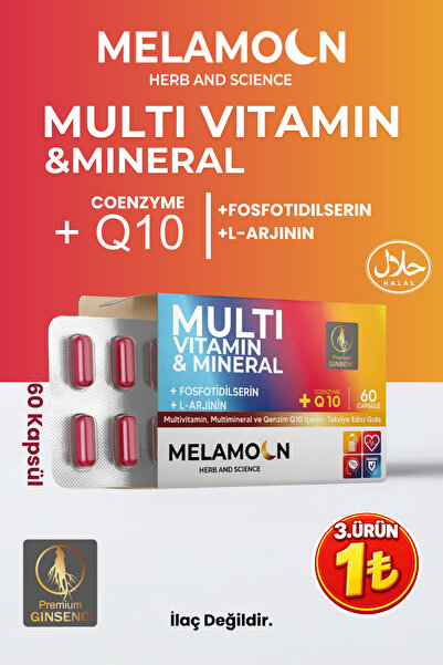 Melamoon فيتامينات متعددة، دعم كامل، كبسولة Q10 متعددة المعدنات والإنزيمات ال...
