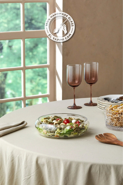 Glamis Selen Concept Simge Model Küçük Boy El Yapımı Cam Salata Kasesi