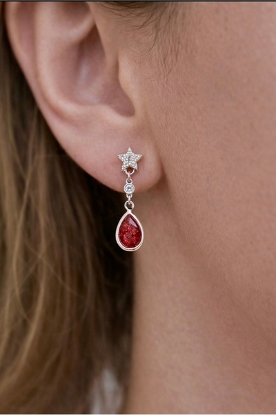 MİRAÇ GÜMÜŞ TAKI ATÖLYEM Doğal taş gümüş küpe