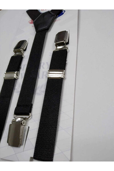 Terry Ρυθμιζόμενος ιμάντας παιδικού παντελονιού με μεταλλική άκρη μαύρο