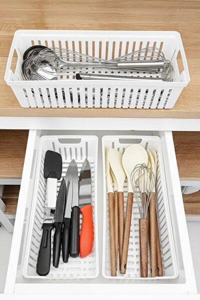 Citim 3'Lü Set Modüler Kaşıklık Ve Kepçelik Çekmece Içi Düzenleyici Mutfak Or...