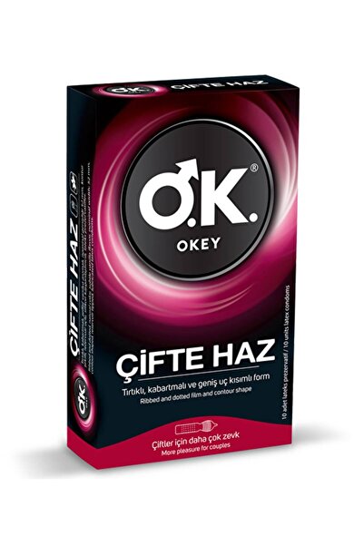 Okey Çifte Haz Tırtıklı Prezervatif 10'lu