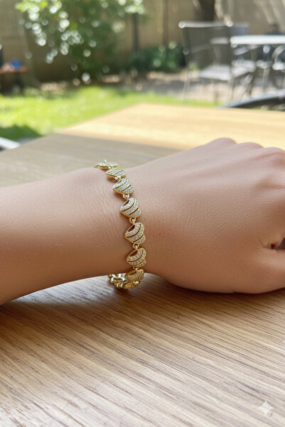 Store 14 Ayar Altın Kaplama Zirkon Taşlı Kalp Dalga Motifli Kadın Xuping Bile...