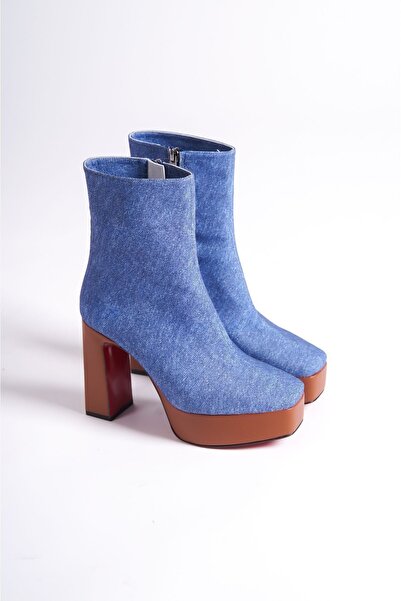 Ayakkabı Ateşi Котушки - Taba Шкіряна платформа Дизайн Жіночі черевики на сер...