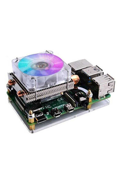 Genel Markalar Raspberry Pi 4 RGB Soğutma Fanı - Düşük CPU