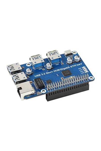 WaveShare Raspberry Pi için USB 3.2 Gen1 ve Gigabit Ethernet HUB HAT - 3xUSB ...