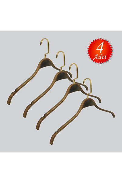 NYN خطاف خشبي من النيكل (للبلوزات، الفساتين، القمصان) 4 قطع