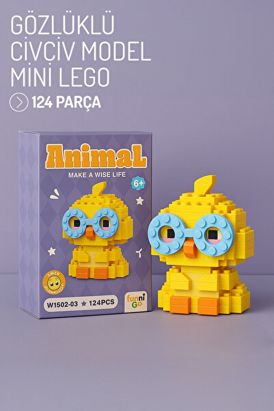 Nandy Home لعبة بناء ثلاثية الأبعاد على شكل شخصية كتكوت يرتدي نظارات