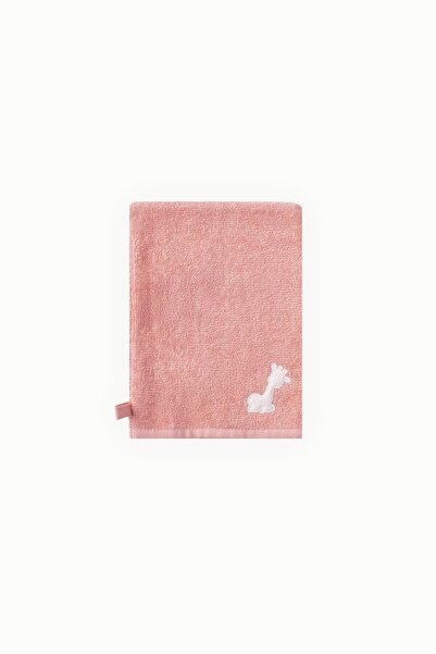 Uygun Bebe Bebek Havlu Banyo Kesesi Zürafa Nakışlı Pembe