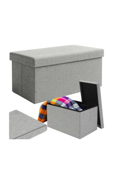 Ruhhy Taburet pliabil cu depozitare Ruhhy, capac moale, 110L, 76 x 38 x 38 cm...