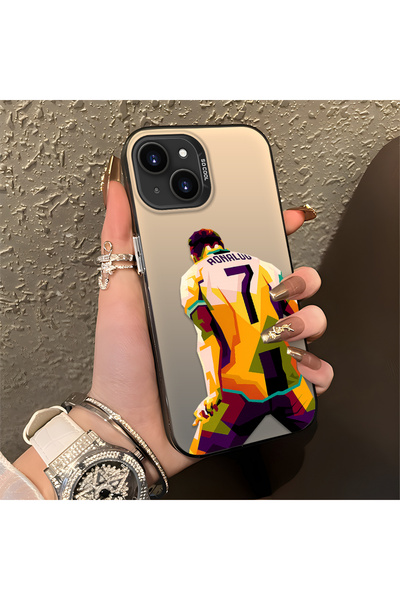 Hontinga iPhone 15 Plus/14 Plus Compatible Star Football Player Patterned Sil...