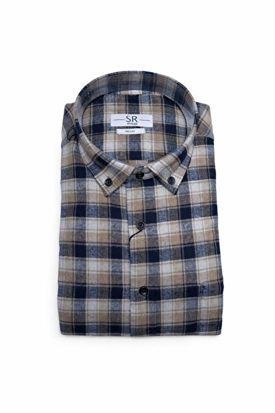 SÜVARİ Rahat Kalıp Premium SVR Pammuklu Desenli Oduncu Gömleği