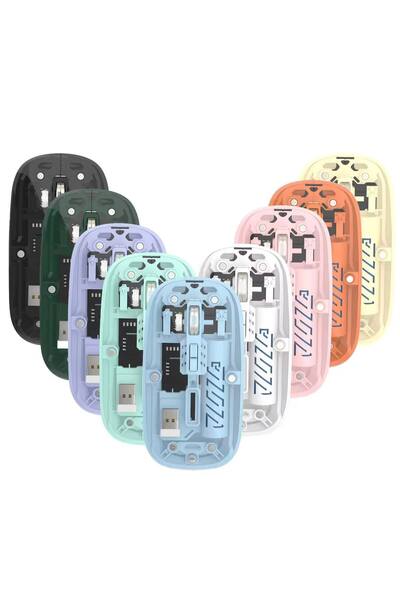 Generic RGB Transparent Wireless Mouse Dual Mode Bluetooth 2.4G Rechargeable ...