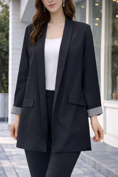 Livedanimel Kadın Büyük Beden Oversize Siyah Çizgili Kol Detaylı Rahat Kesim ...