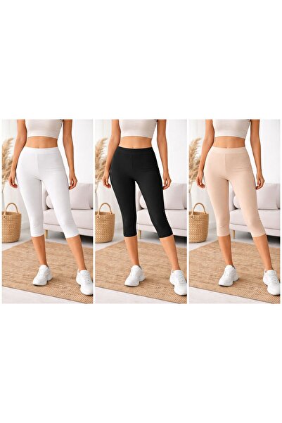 QULAT 3-Pack Modal Capri Leggings - Thin Elastic for Wearing Inside - Comfort...