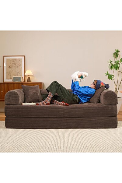 puffiber Yataklı Çekyat,Katlanabilir Yataklı Kanepe,Oturma Odası,L şeklinde K...