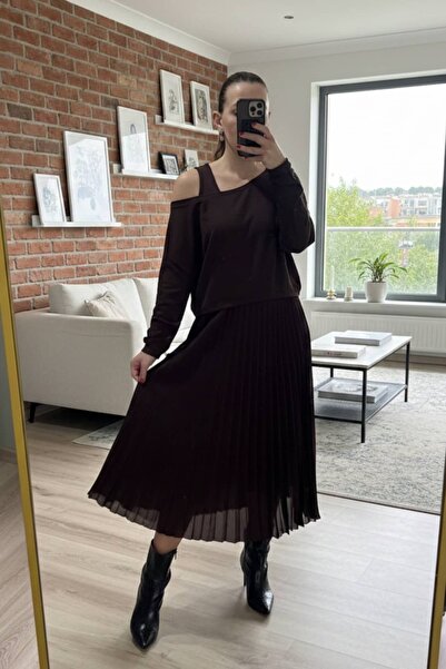 lady special Pliseli İkili Elbise