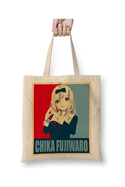 Toyaso Geantă de pânză albă Kawaii Shinomiya Kaguya Fujiwara Chika, geantă de...