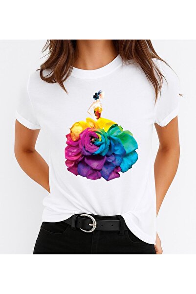 OEM Tricou de damă din bumbac 100% imprimeu floral 11
