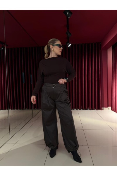 Serpirella Butik Lastik Detail Pleated Trousers