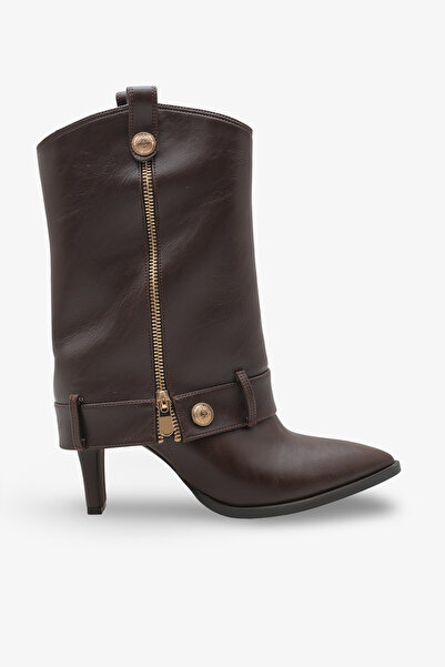 İNNABUTİKK Cizme cu toc ascuțit pentru femei Ghille - Maro