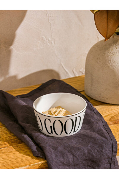 LC Waikiki New Black Writing Printed Porcelain Bowl 12 cm City