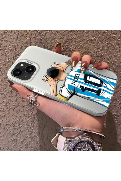 Hontinga iPhone 14 Plus/15 Plus Compatible Silicone Edge Hard Back Phone Case...