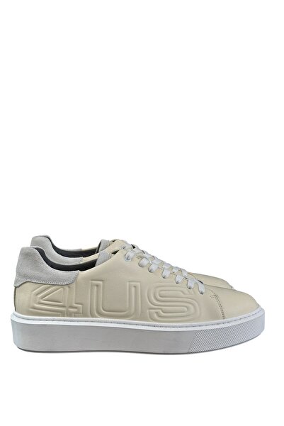 4US Paciotti Cream Leather Men's Sneaker