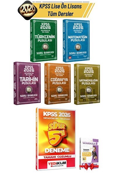 CBA Akademi 2026 CBA KPSS Ortaöğretim Ön Lisans Soru Bankası Seti+Yediiklim O...