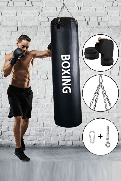 Spor Byfit Boxing 80 Cm Yetişkin Model Hazır Dolu Boks Torbası ve Zinciri - H...