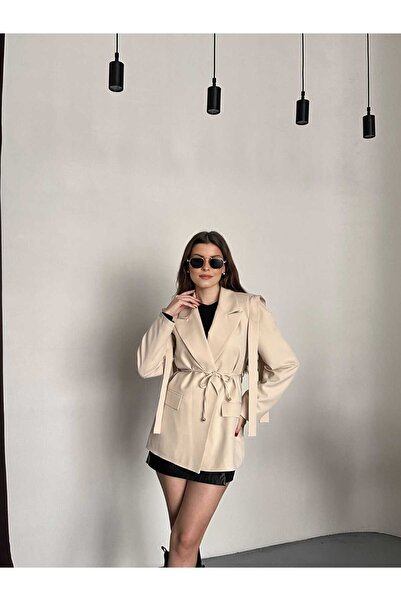 VESS MODA Blazer Jacket with Rope Tie Shoulder Belt Design