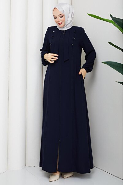 NİVA Giyim Niva Collar Lace-Up Trendy Ferace