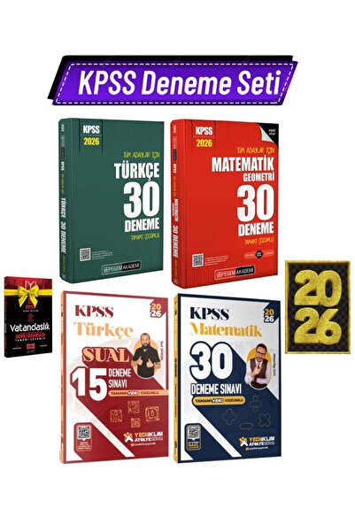 Pegem Akademi Yayıncılık 2026 Pegem KPSS Türkçe Matematik Deneme+Yediiklim Tü...
