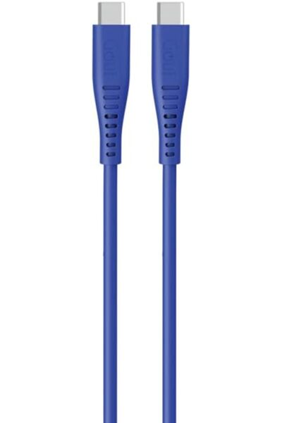 GOUİ USB Type C to Type C Silicone Cable, 1.5m, Blue