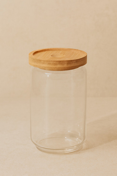 Kitchen Way Borosilicate 750ml Jar with Bamboo Gasket Lid Kw-789